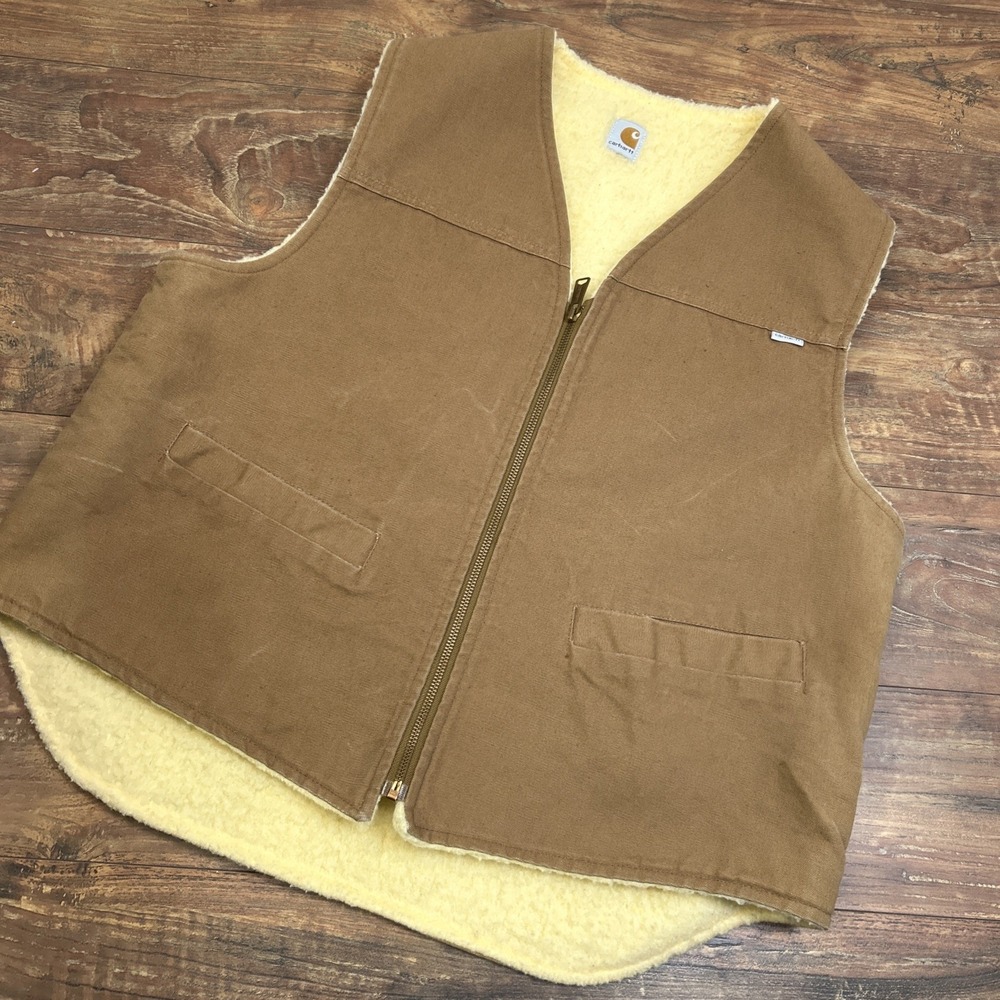 Carhartt 65V Sherpa Lined Vest XL Duck Brown‎ Hunting Western Shotgun Shooting